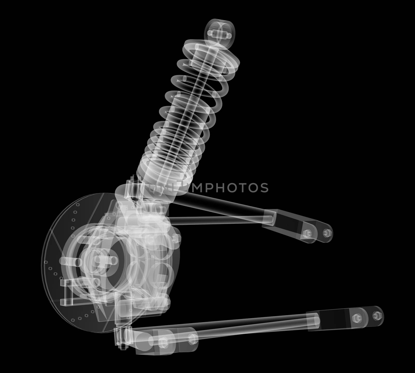 X-ray Car suspension and brake disk by cherezoff