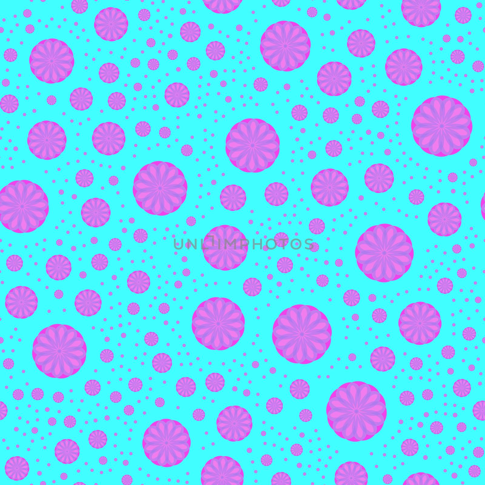 Floral vector pattern on the cyan background