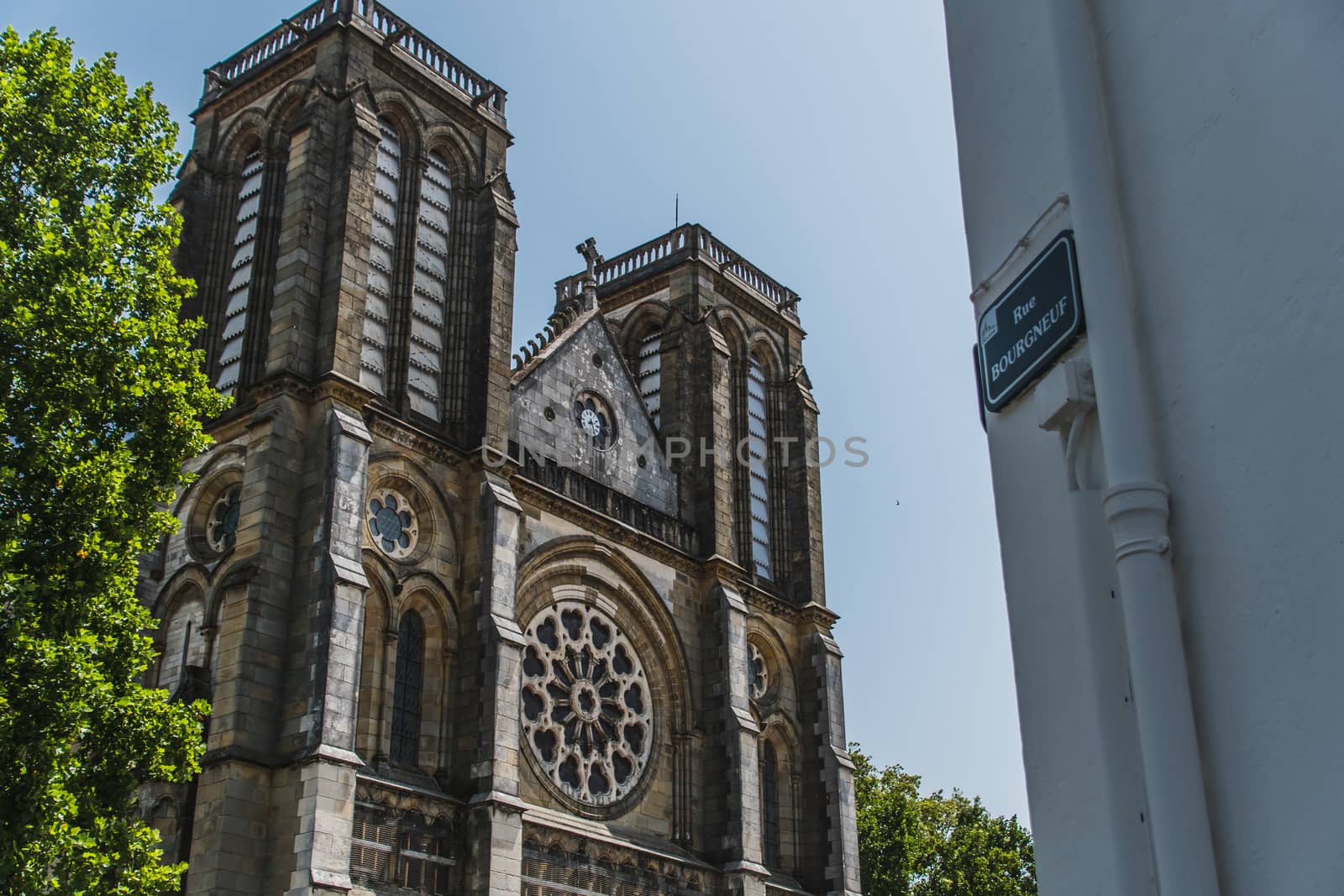 Saint-André neo-Gothic church in the center of Bayonne in France