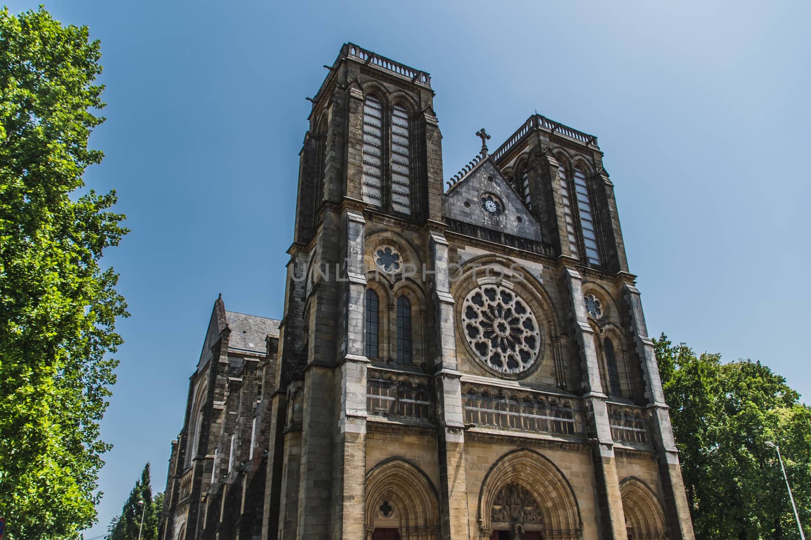 Saint-André neo-Gothic church in the center of Bayonne in France