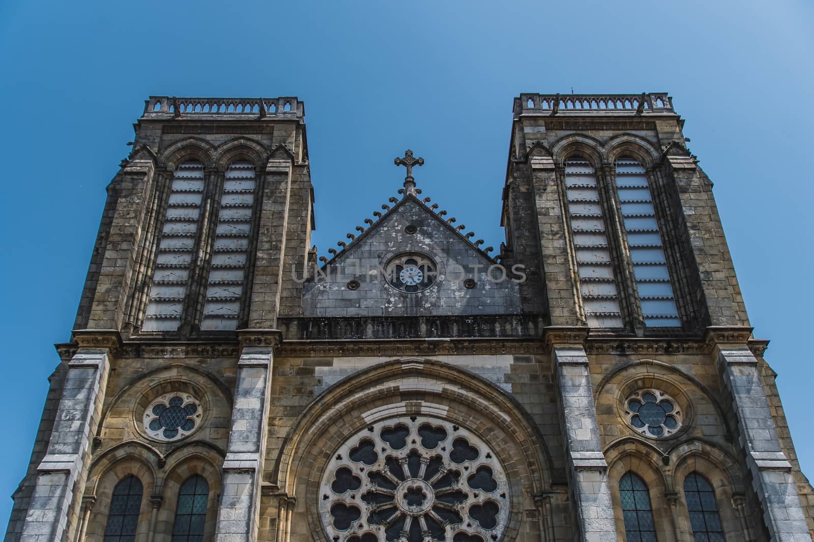 Saint-André neo-Gothic church in the center of Bayonne in France