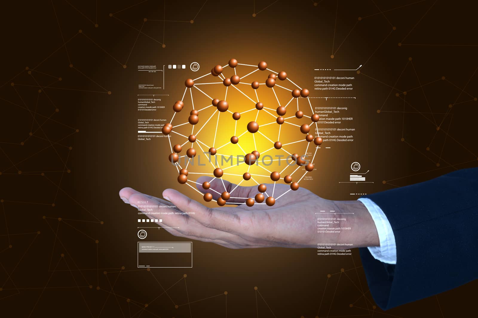 man showing molecules