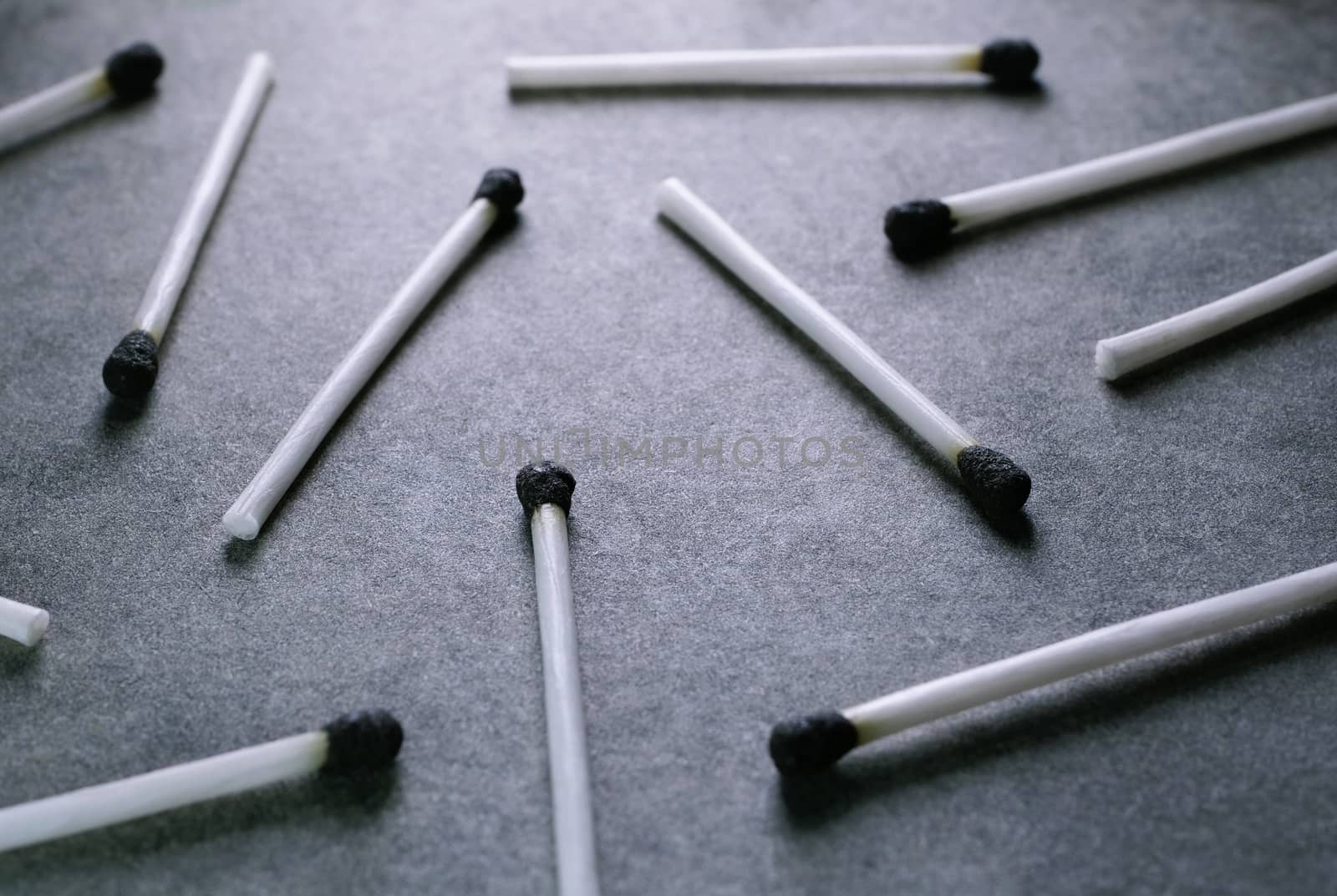 Close up shot of match sticks