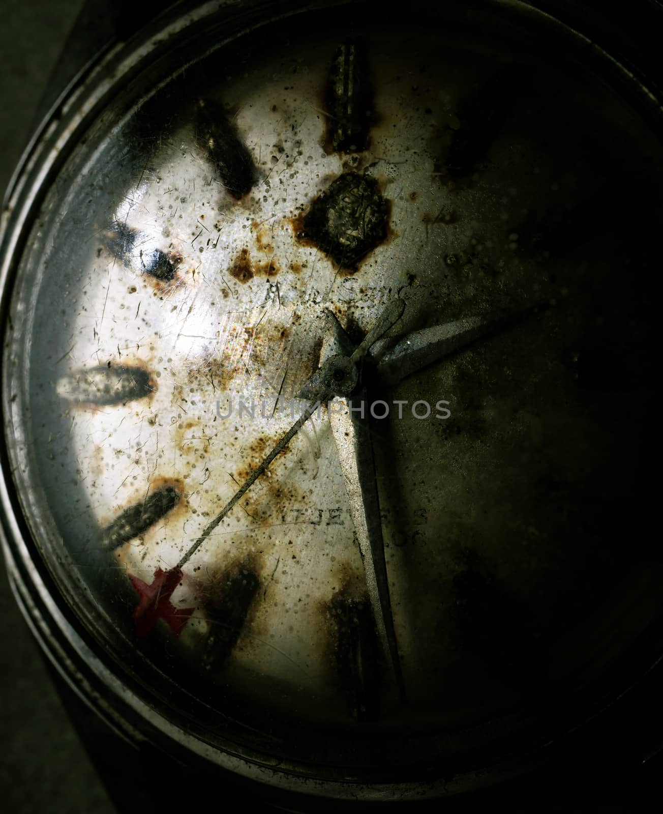 Close up of a Vintage old clock face