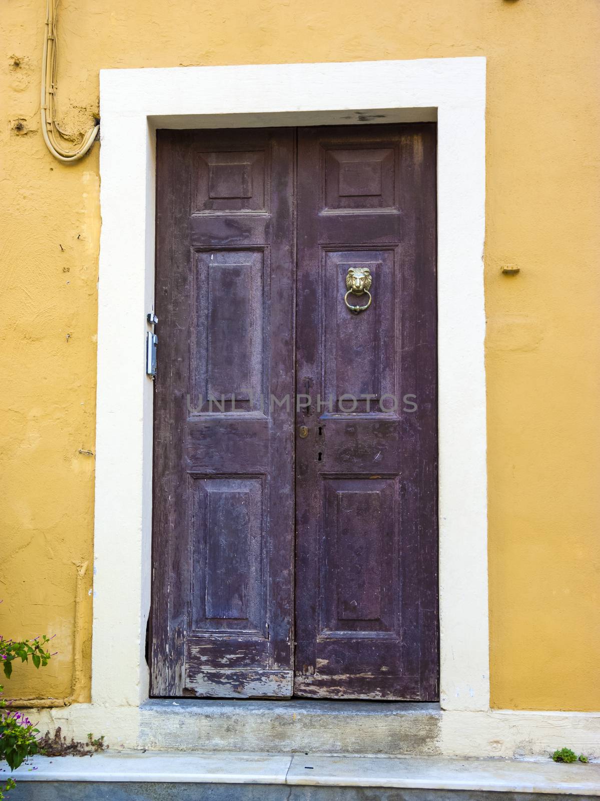 Entrance into old house in Corfu, Greece.