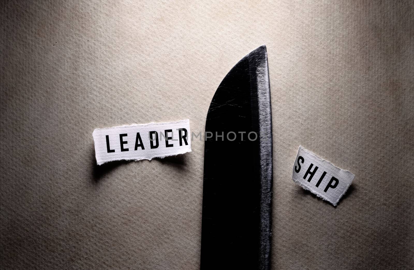 No leadership label tag close up