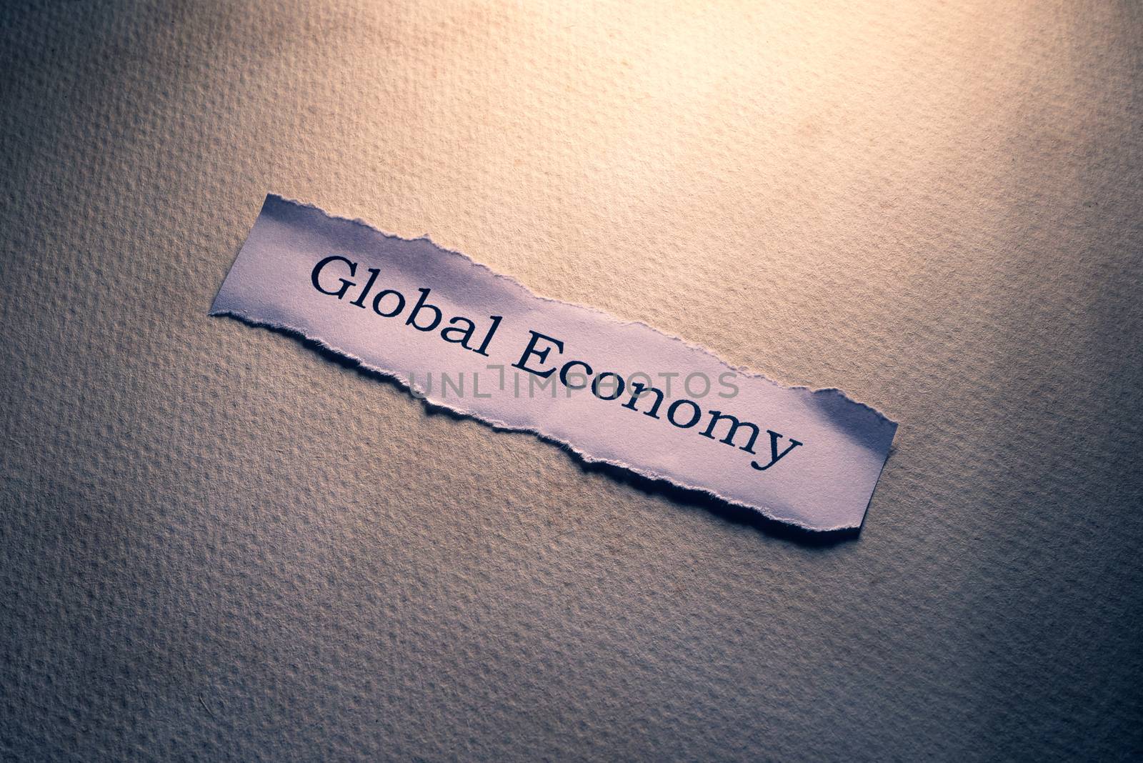 Close up of global economy tag