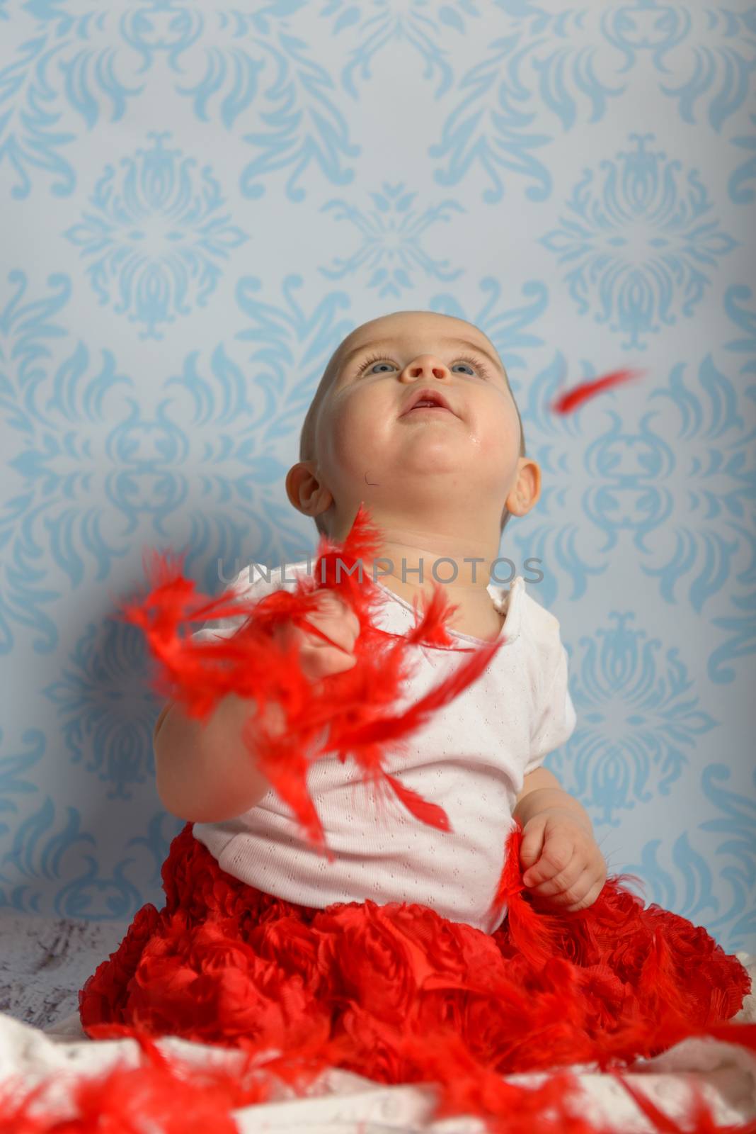Portrait of adorable baby girl. Childhood. Authentic image