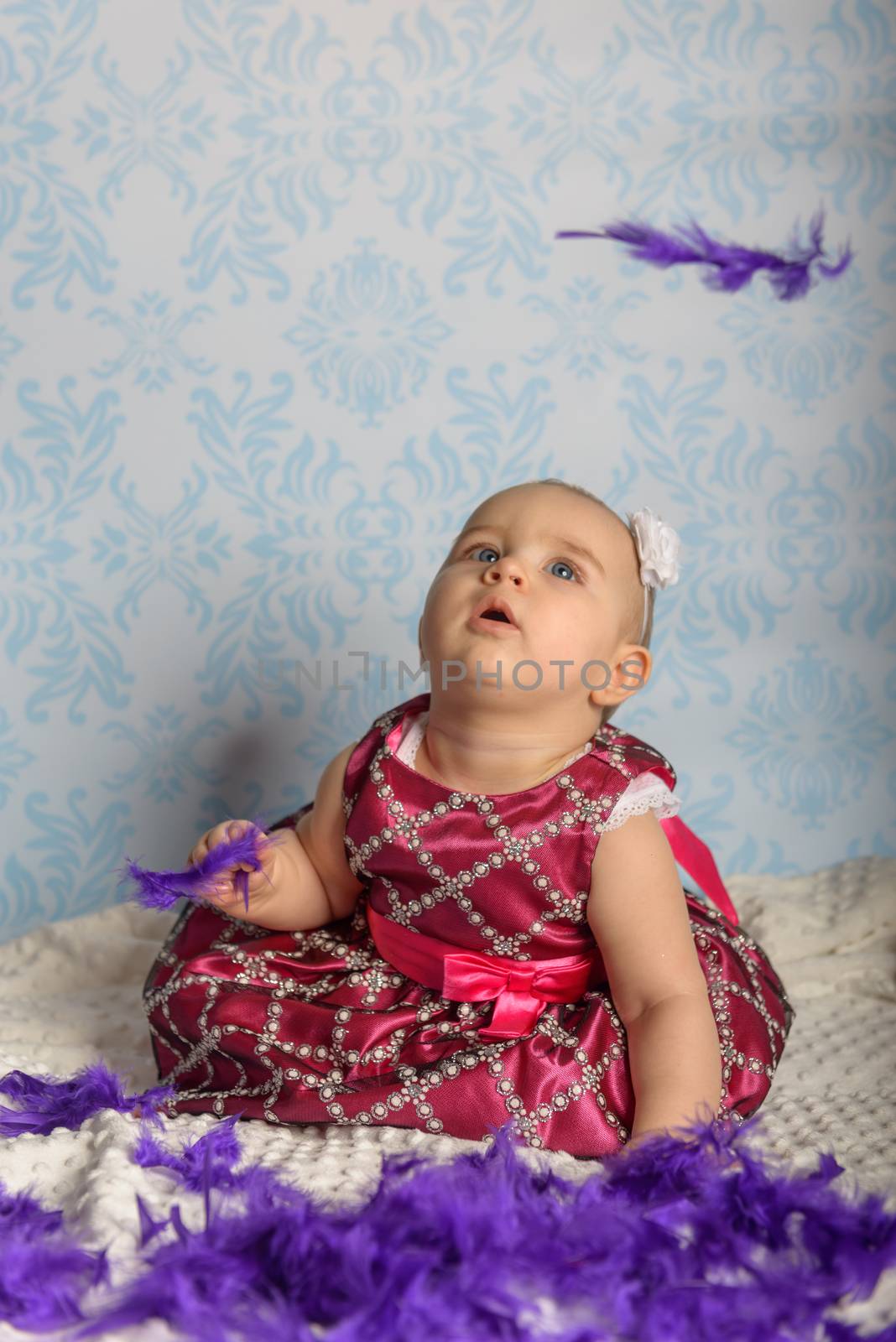 Portrait of adorable baby girl. Childhood. Authentic image