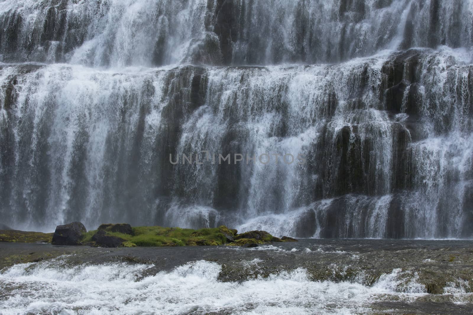 Mountain Waterfall in Iceland. 