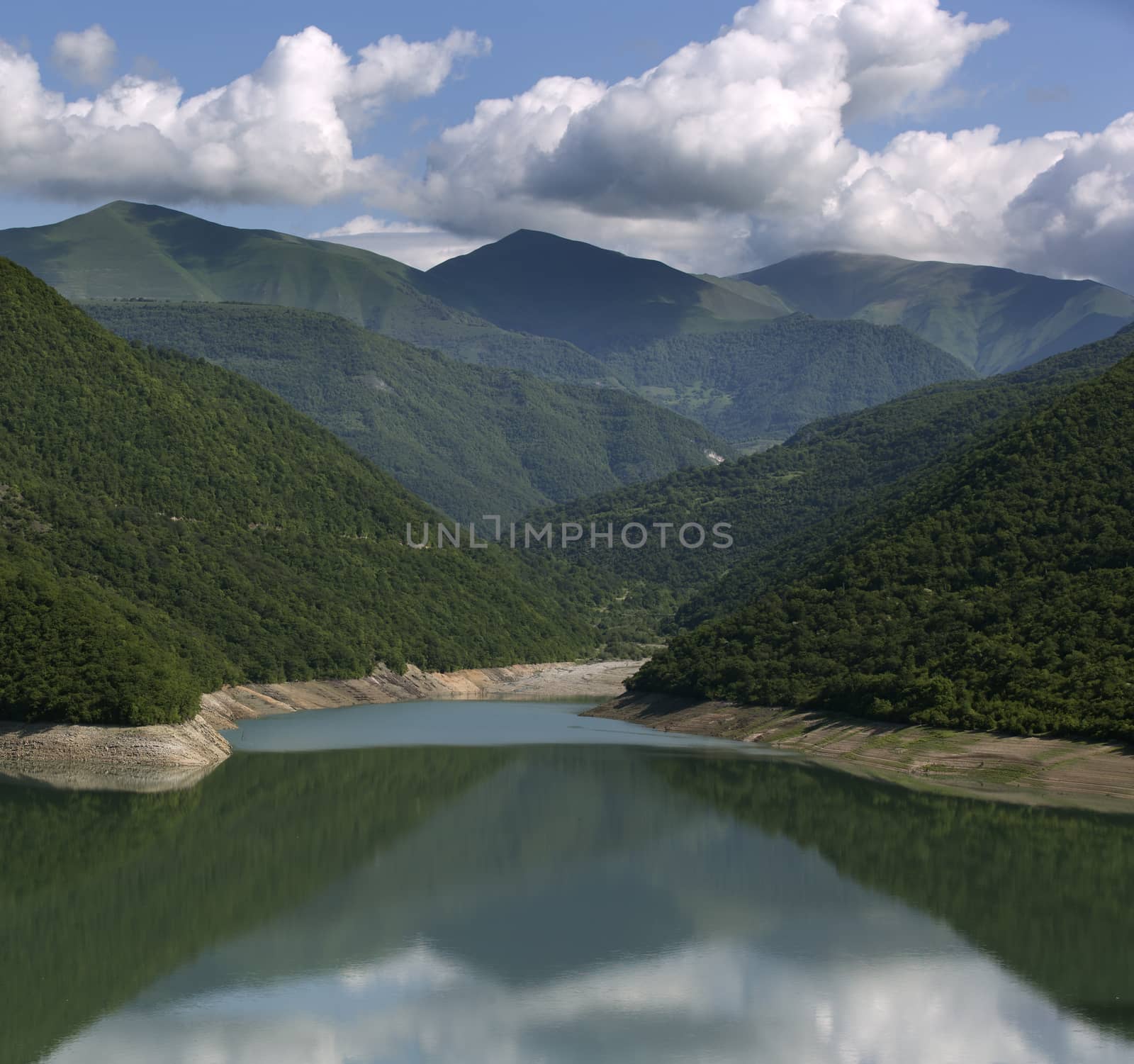 Ananuri Lake in Georgia country. Caucasus.
