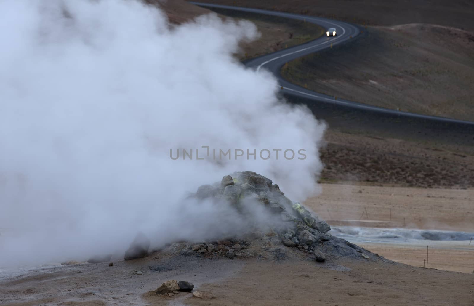 Krafla Geothermal Area of Hverir, Namafjall in Northern Iceland