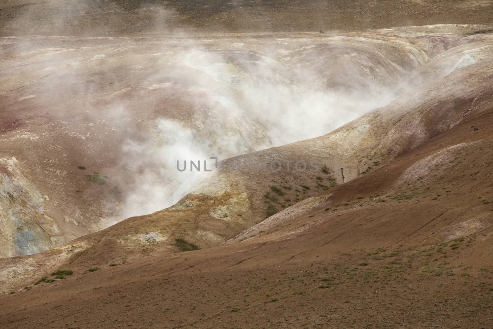 Krafla Geothermal Area of Hverir, Namafjall in Northern Iceland