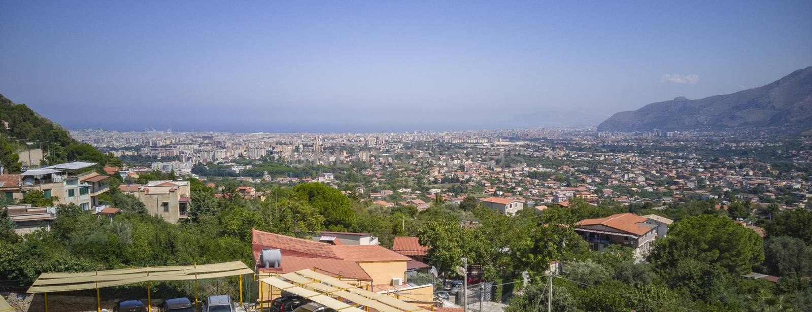 Panorama of the city of Palermo Shot from above