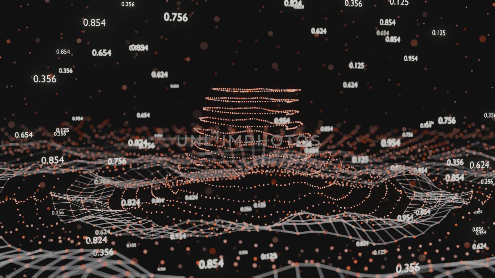 Big Data Visualization. Abstract structure for Science or Technology background. 3D illustration infographic