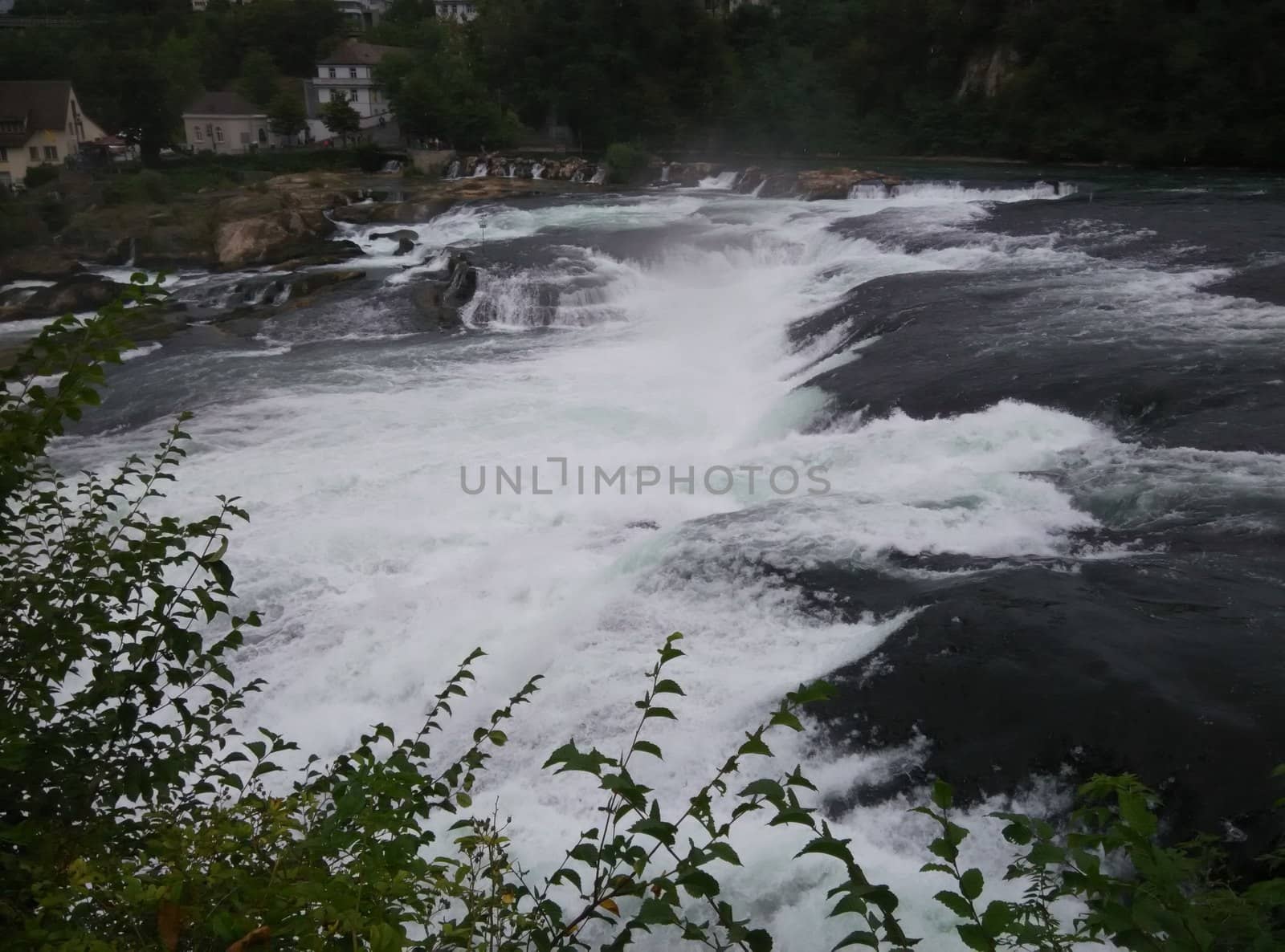 fast river flow inside the city
