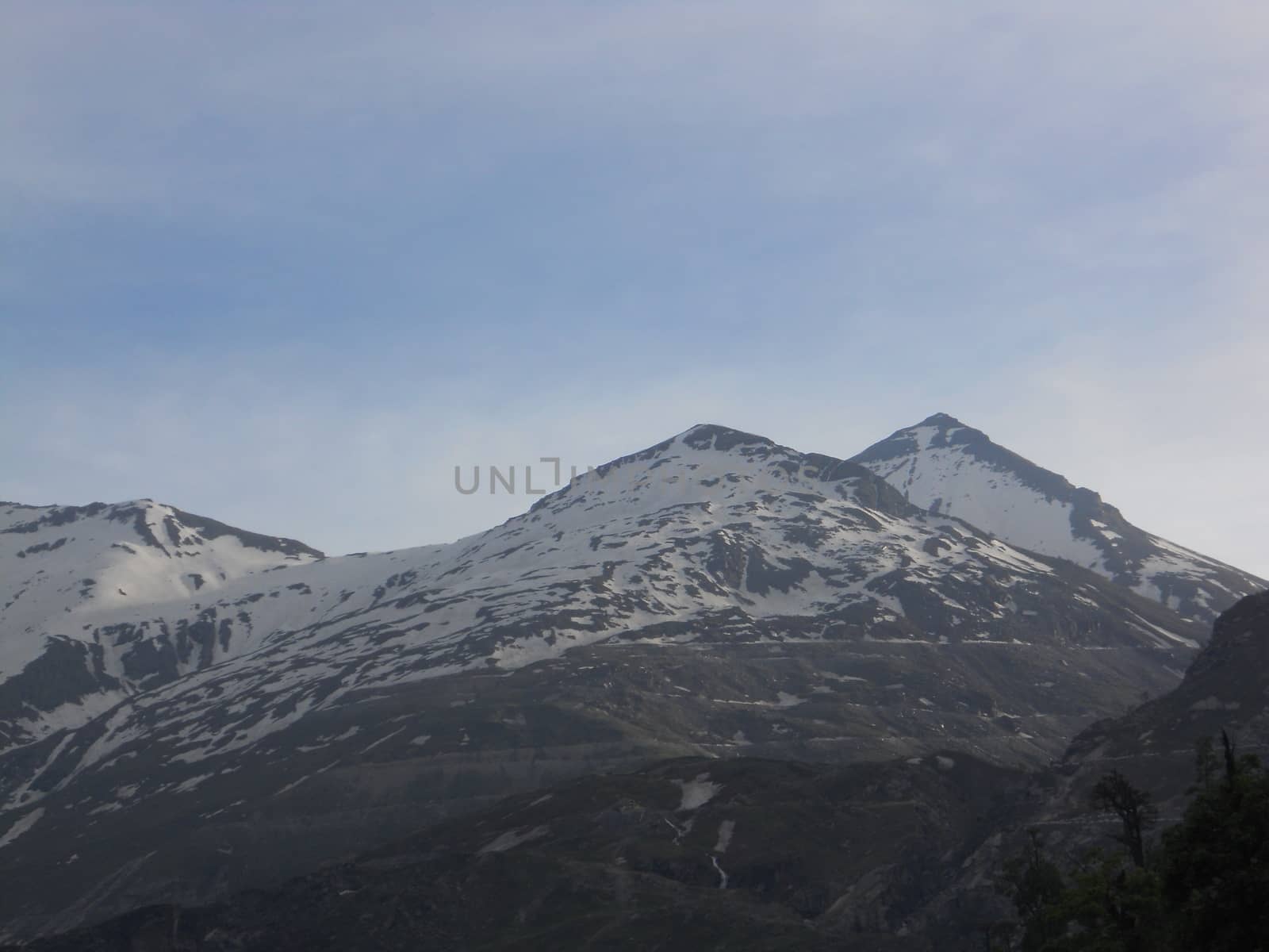 snow mountain range in Europe