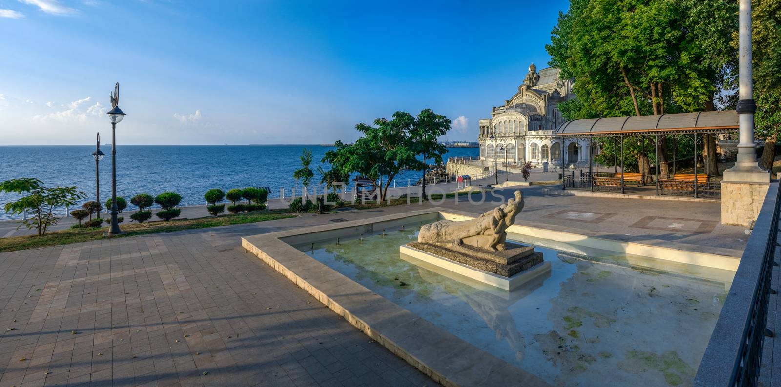 Constanta, Romania – 07.09.2019.  Fishermen monument in Constanta, Romania, on a sunny summer morning