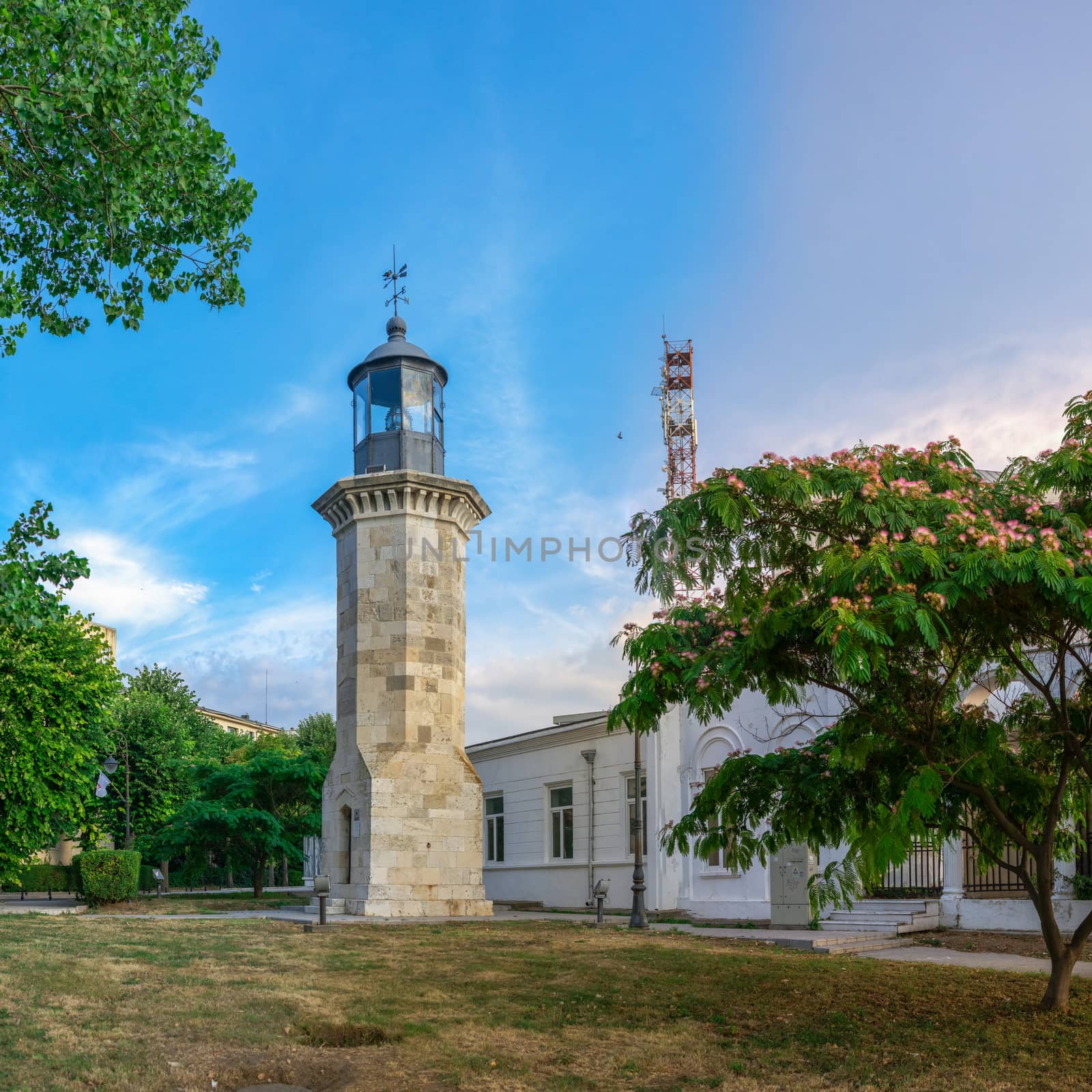 Constanta, Romania – 07.09.2019.  The Old Lighthouse in Constanta, Romania, on a sunny summer morning