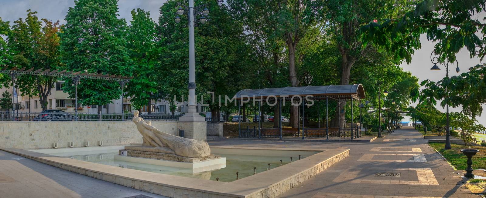 Constanta, Romania – 07.09.2019.  Fishermen monument in Constanta, Romania, on a sunny summer morning