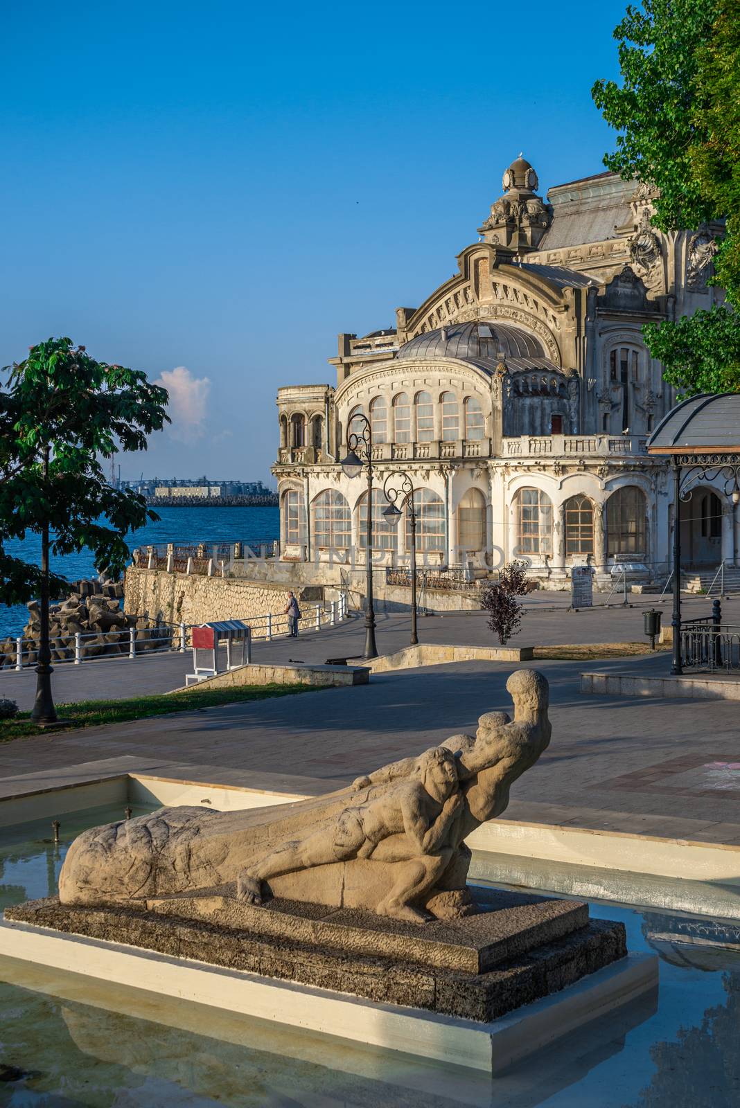 Constanta, Romania – 07.09.2019.  Fishermen monument in Constanta, Romania, on a sunny summer morning