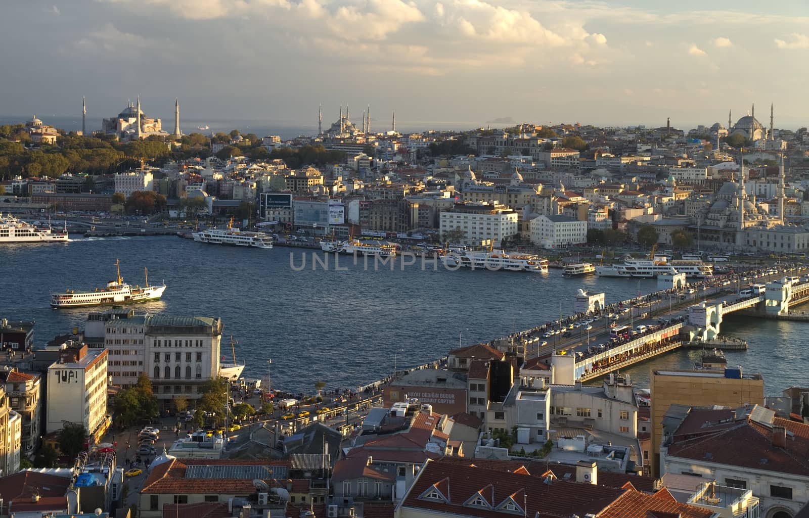 Turkey Istanbul View on Old City and Galata Bridge