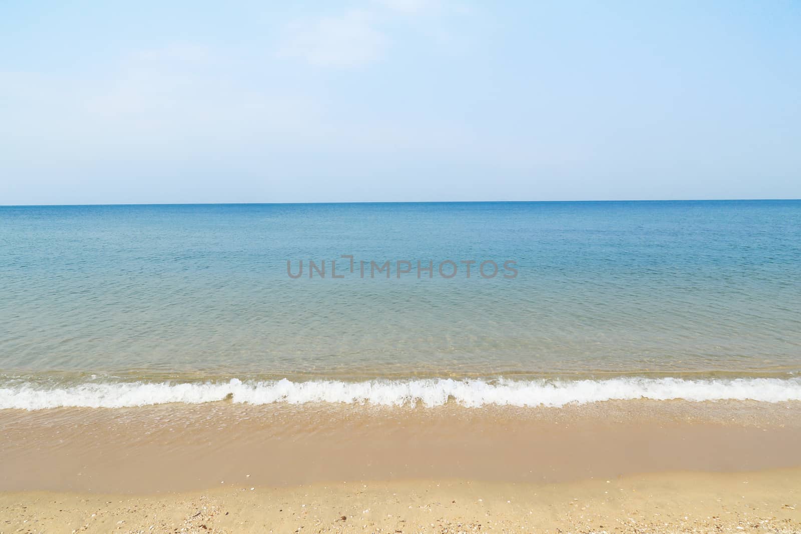 Ocean coast beach at Thailand. calm sea background.