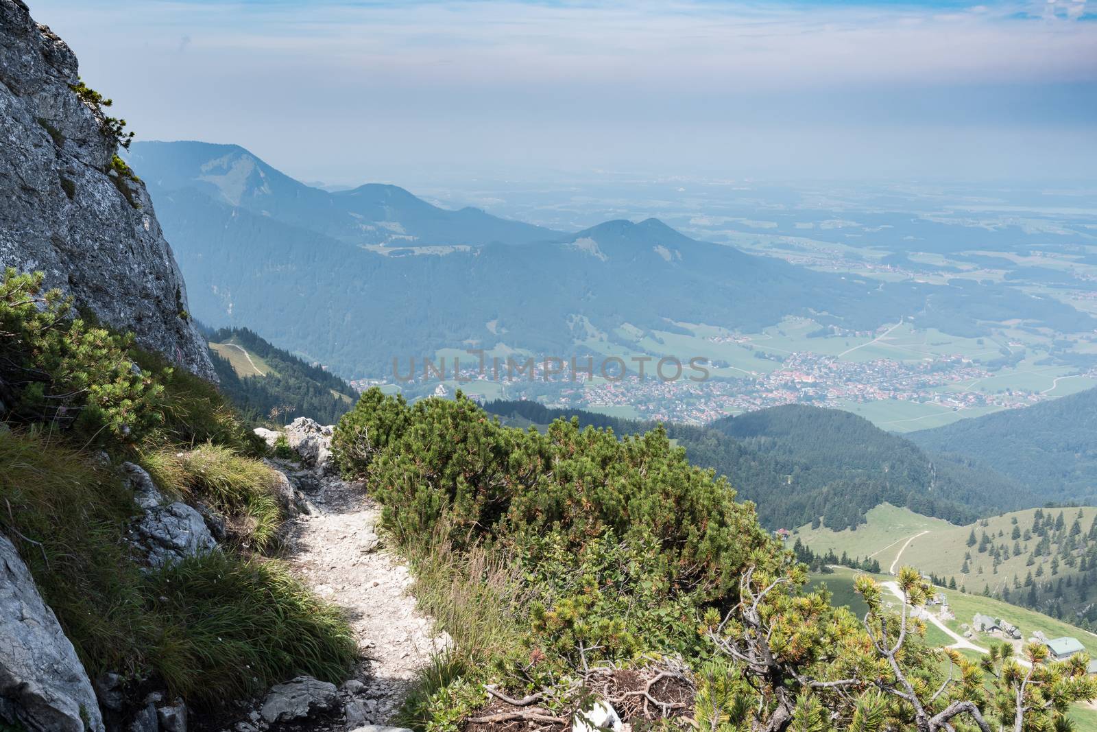 Path on Kampenwand in Bavaria Alps in Summer