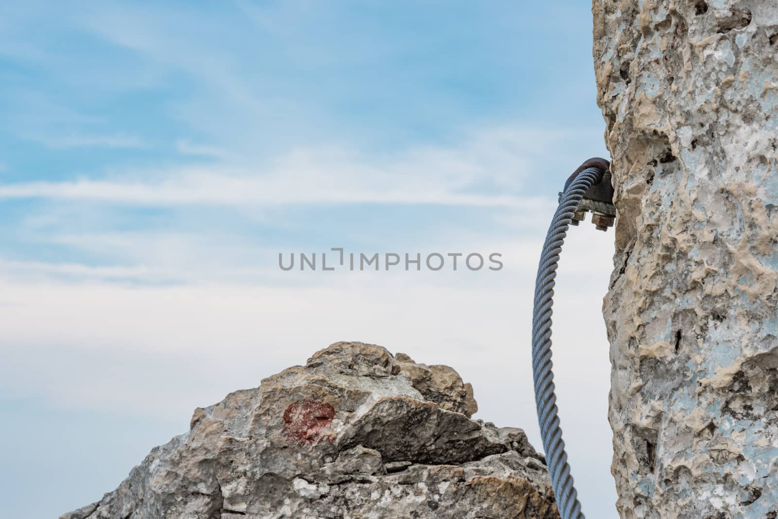 Via ferrata Kampenwand in Bavaria Alps in Summer