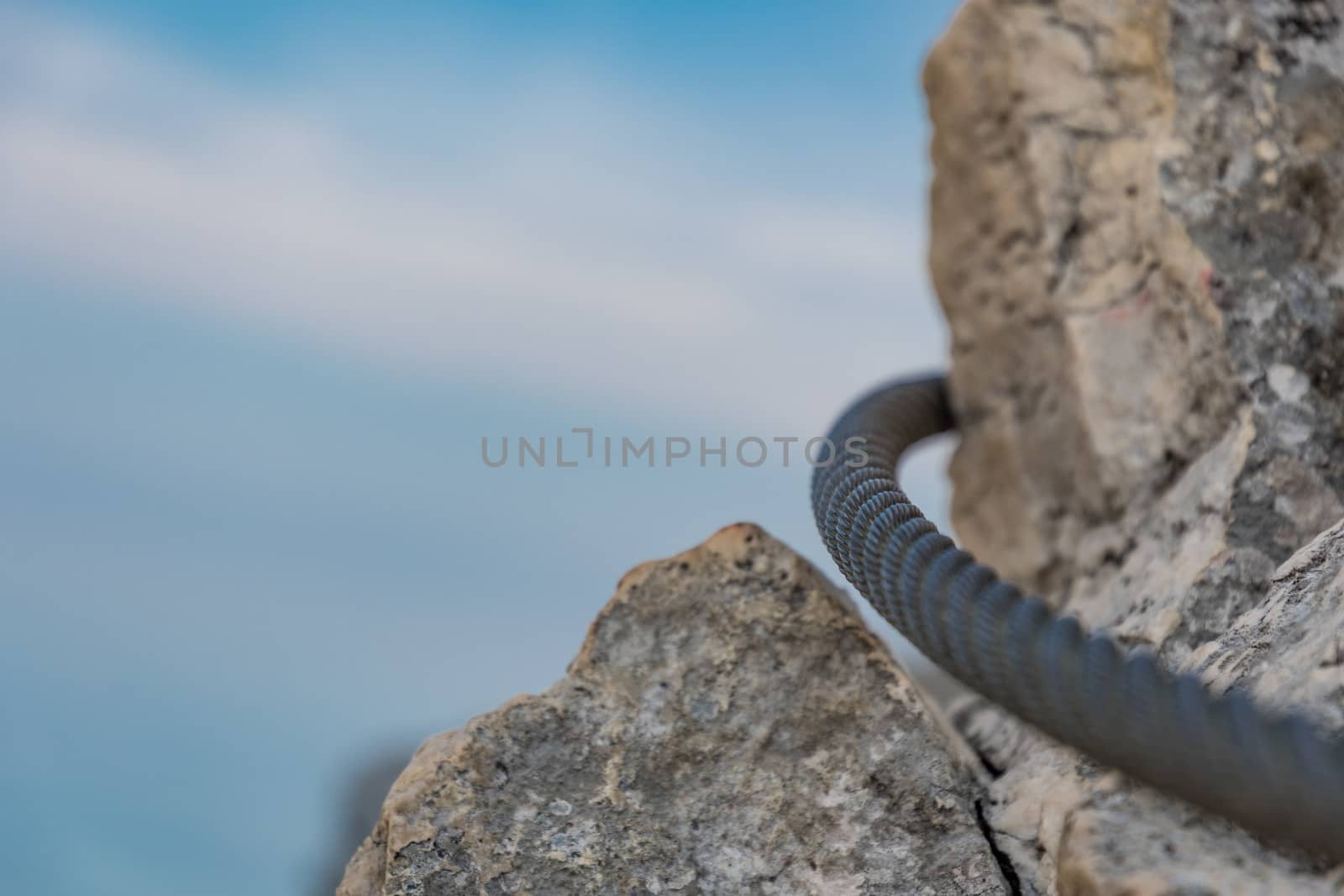 Via ferrata Kampenwand in Bavaria Alps in Summer