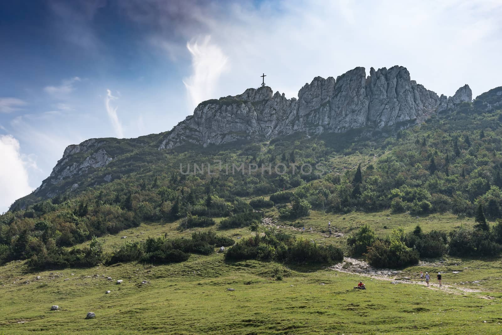 Top of Kampenwand in Bavaria Alps in Summer