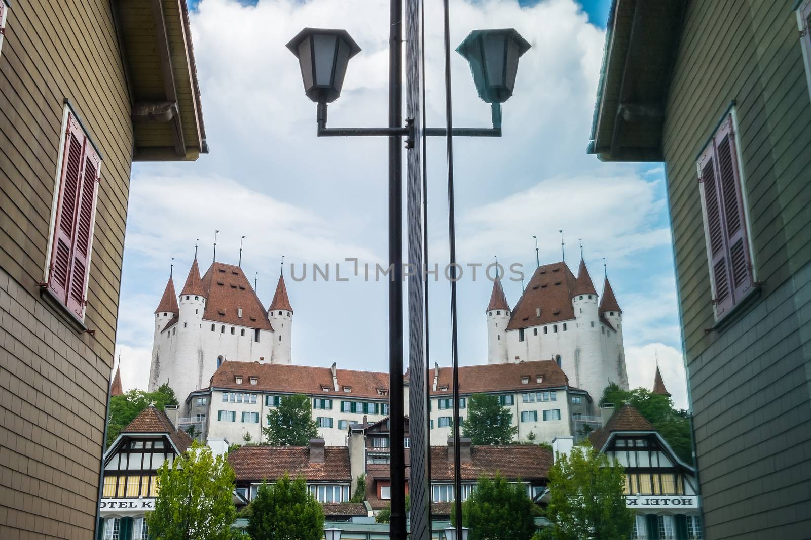 reflection of castle in Thun, Swiss