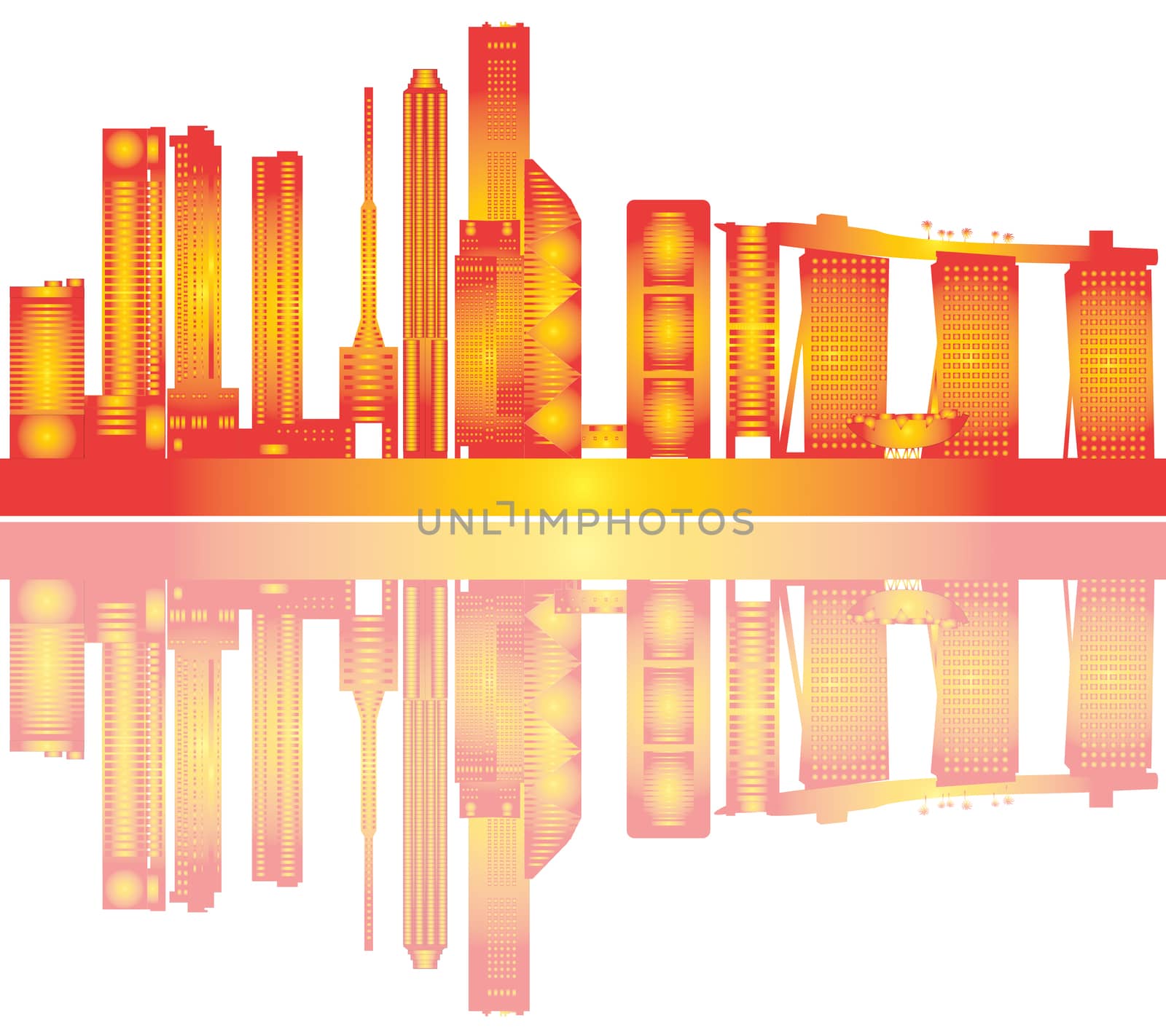 Singapore city skyline illustration