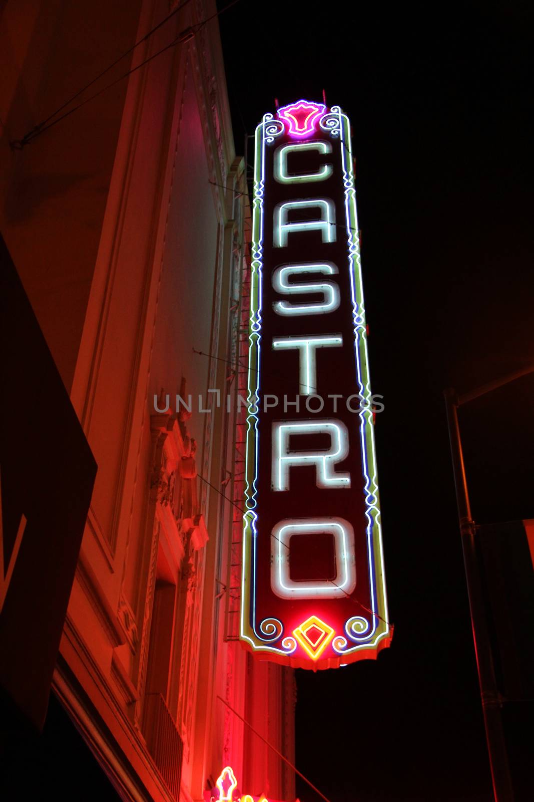 San Francisco Castro theater Gay district city scene at twilight 