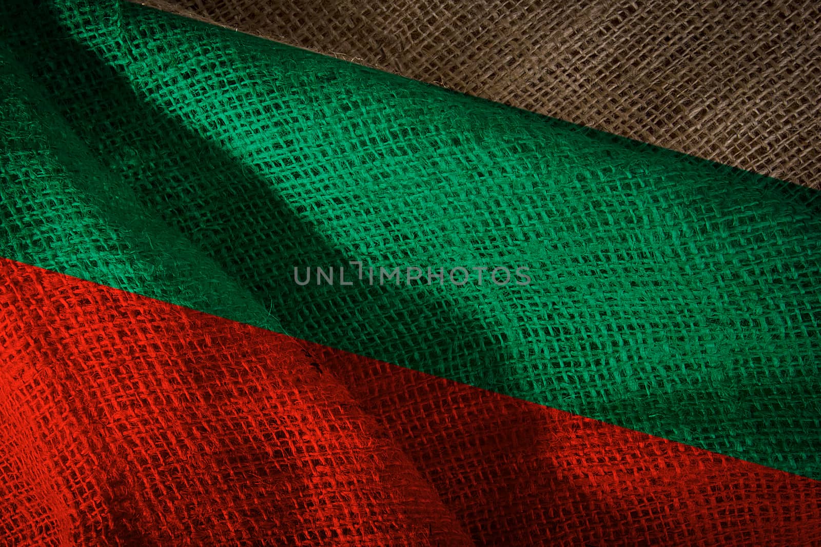 The state flag Bulgaria of coarse fabric