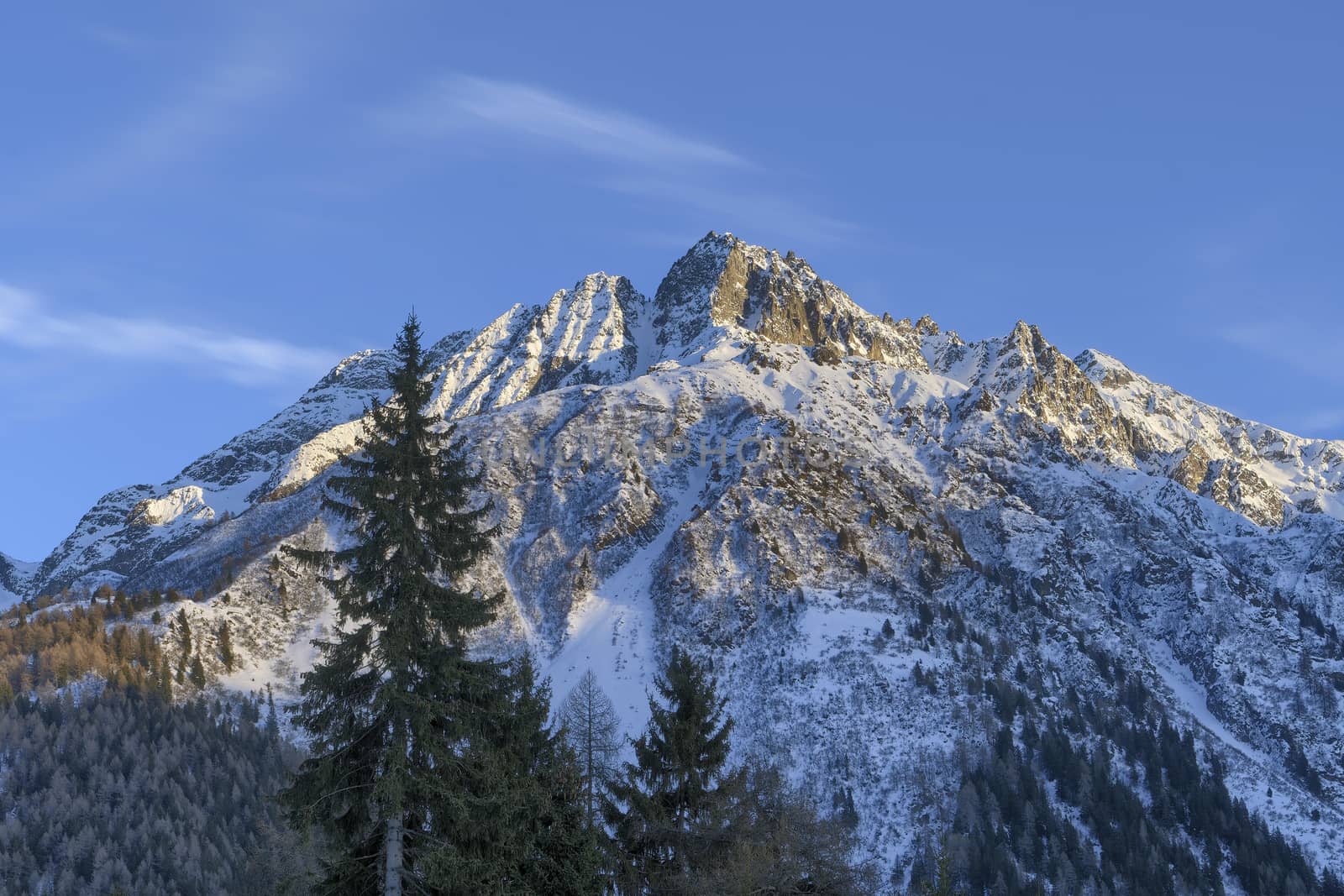 Beautiful twilight view on the Passo Tonale, Western Dolomites, Italy