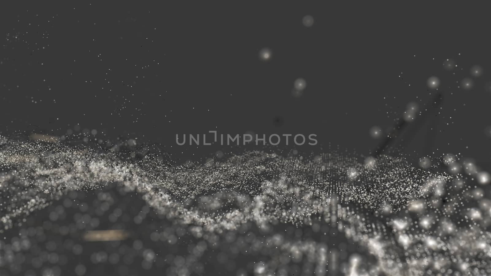 Abstract digital background with cybernetic particles. 3D illustration