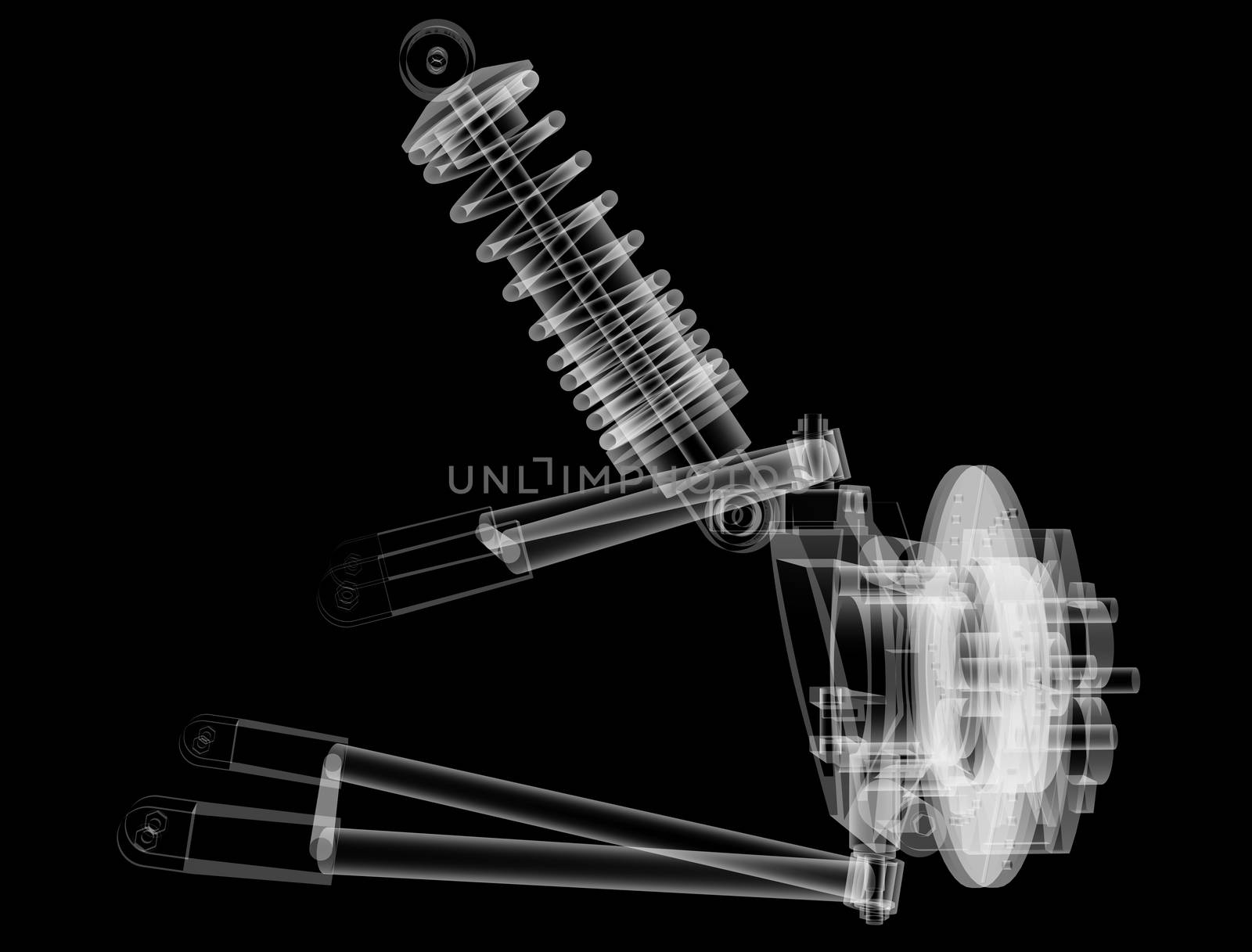 X-ray Car suspension and brake disk by cherezoff