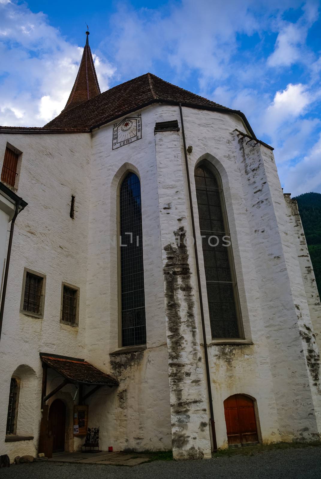 Castle church Schlosskirche and museum Schloss. Interlaken, Switzerland