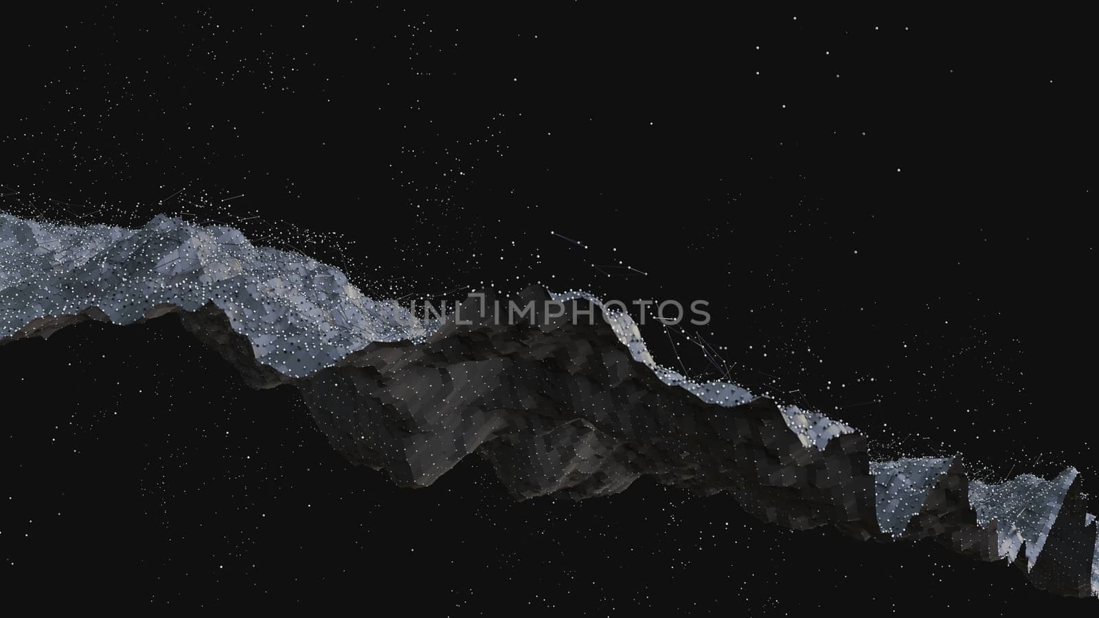 Abstract digital background with particles, 3d illustration by cherezoff