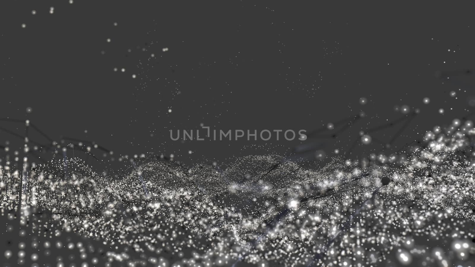 Abstract digital background with particles, 3d illustration by cherezoff