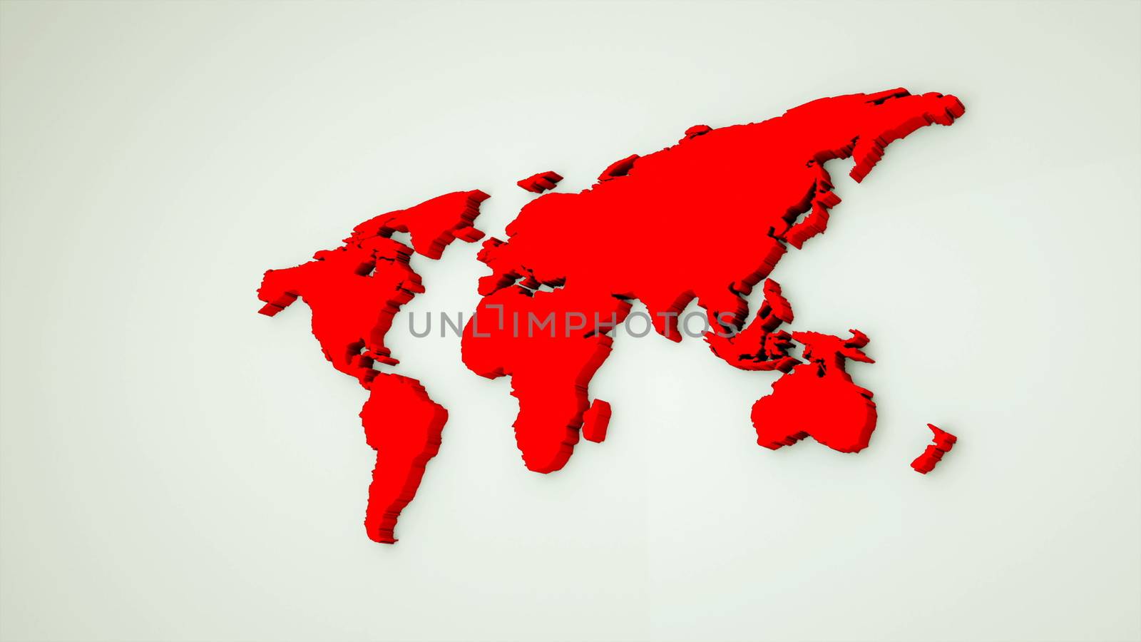 Global world map, 3d flat Earth map are on wall, globe worldmap symbol, 3d rendering computer generated background