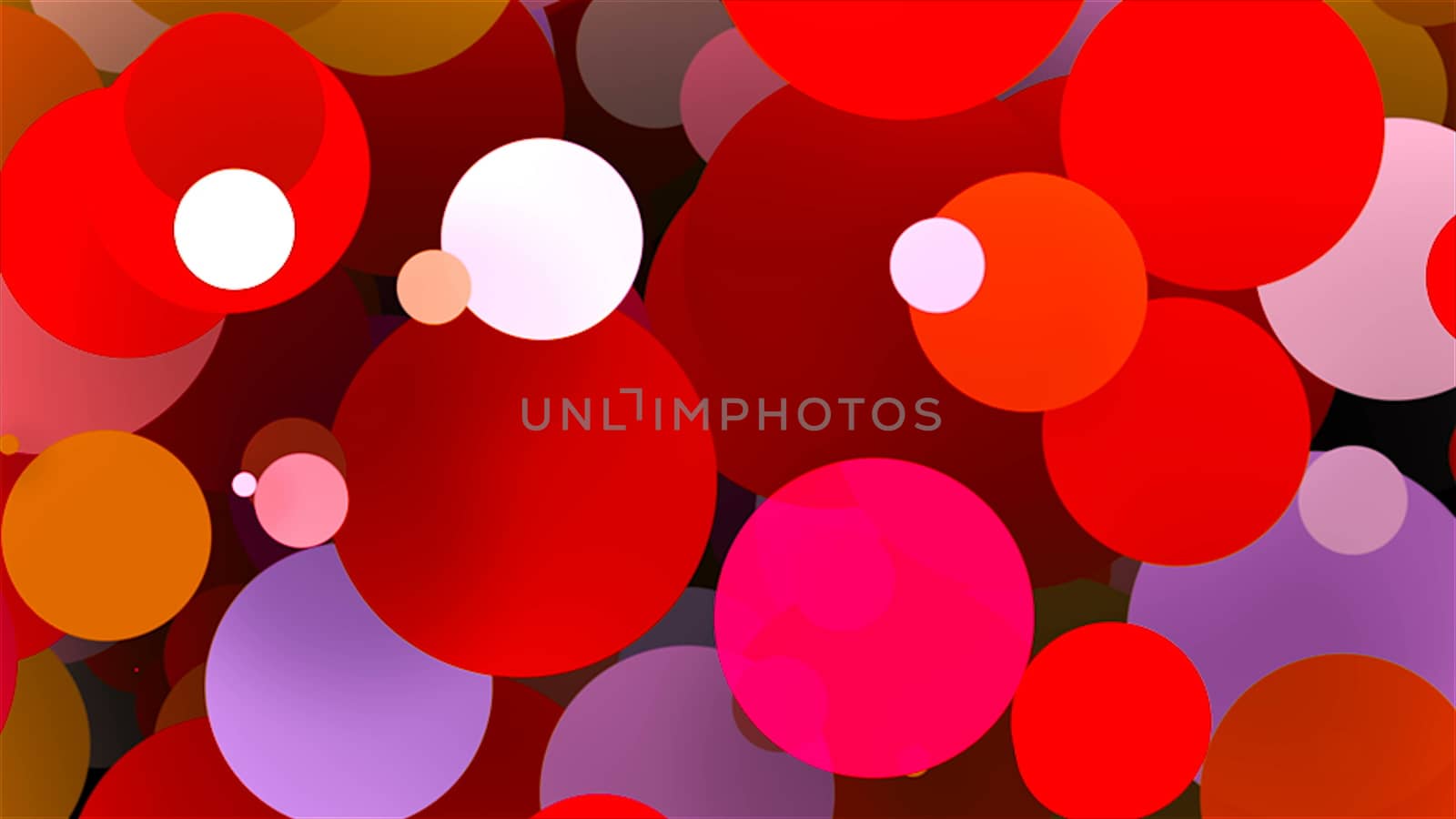 Bright colorful round particles, computer generated abstract background, 3D rendering background