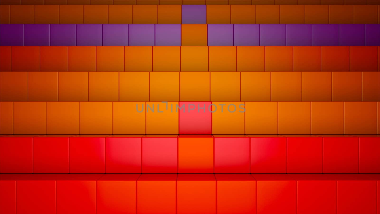 3d render background with many rows of bright colorful cubes, computer generated backdrop by nolimit046