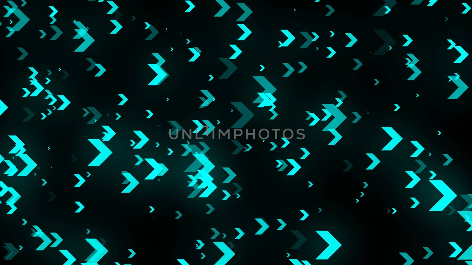 Many different arrows are in space, abstract technology backdrop for business, futuristic background, 3d render by nolimit046