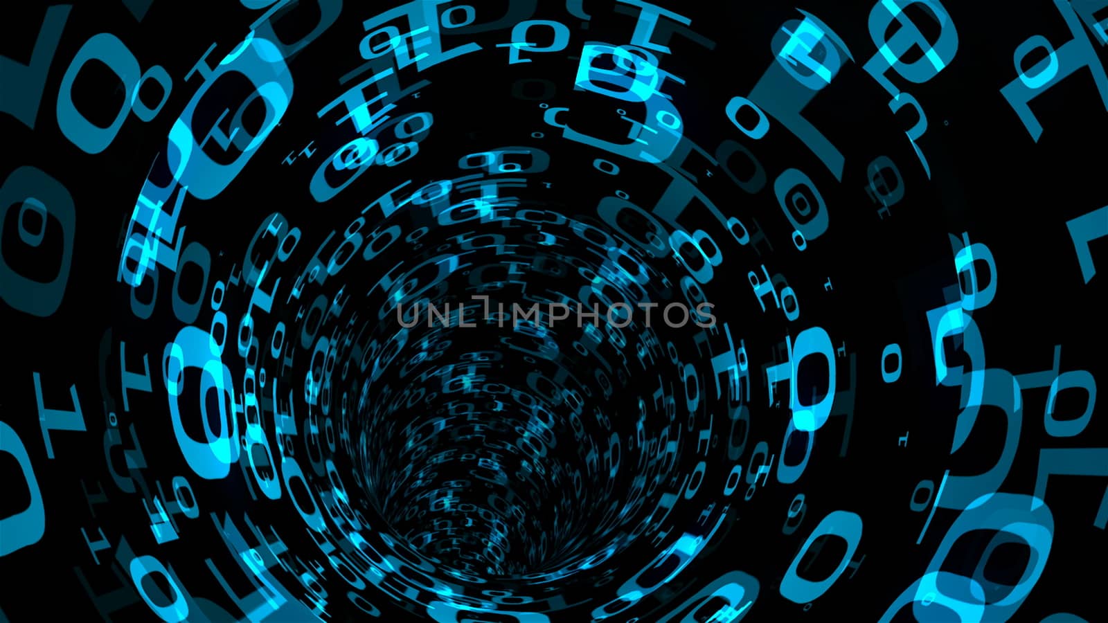Abstract swirl binary tunnel, immitation of trip in computer universe, computer generated background, 3D render by nolimit046