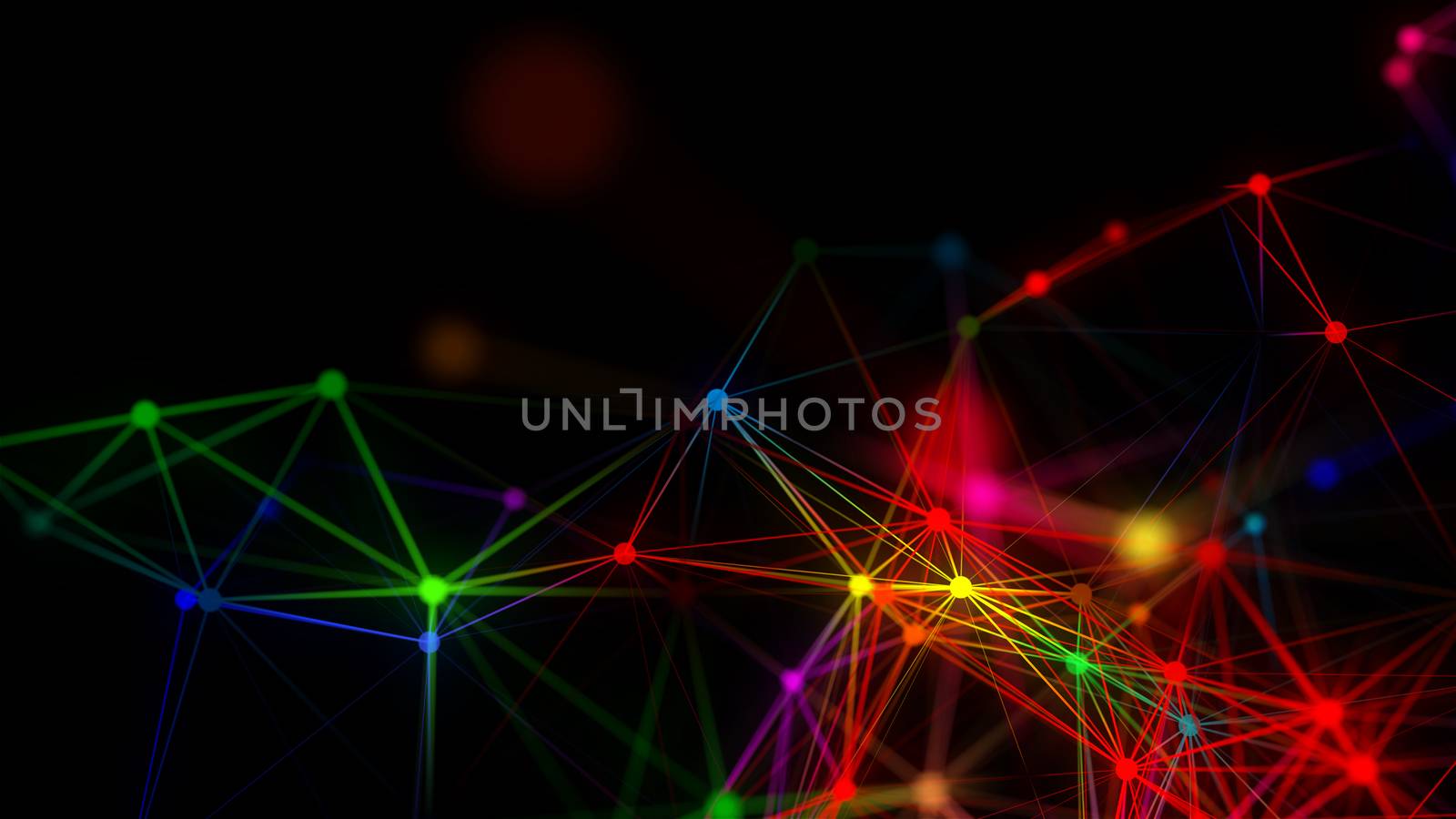 Abstract connection dots. Technology background. Network concept. 3d rendering