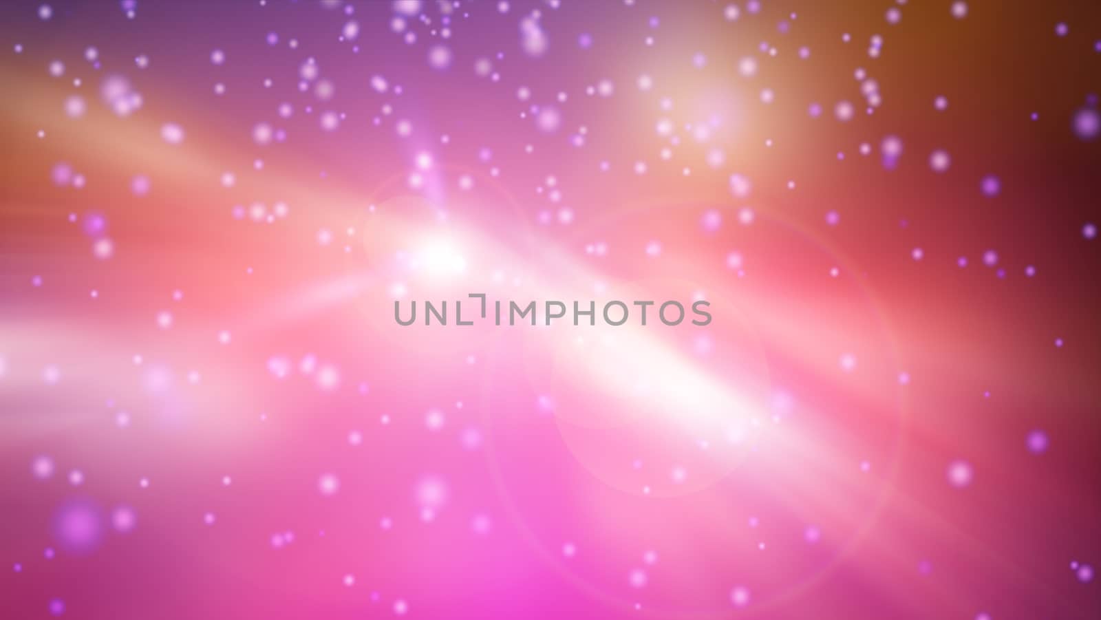 Light rays move through many shiny dots, bright background, 3d render computer generated illustration