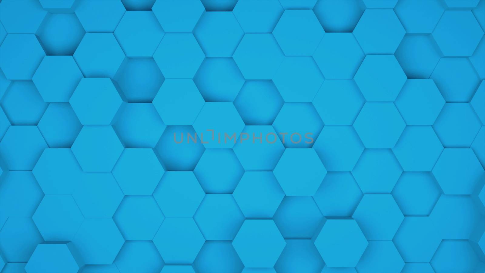 Many abstract geometric hexagons as wave, optical Illusion, computer generated 3D rendering by nolimit046