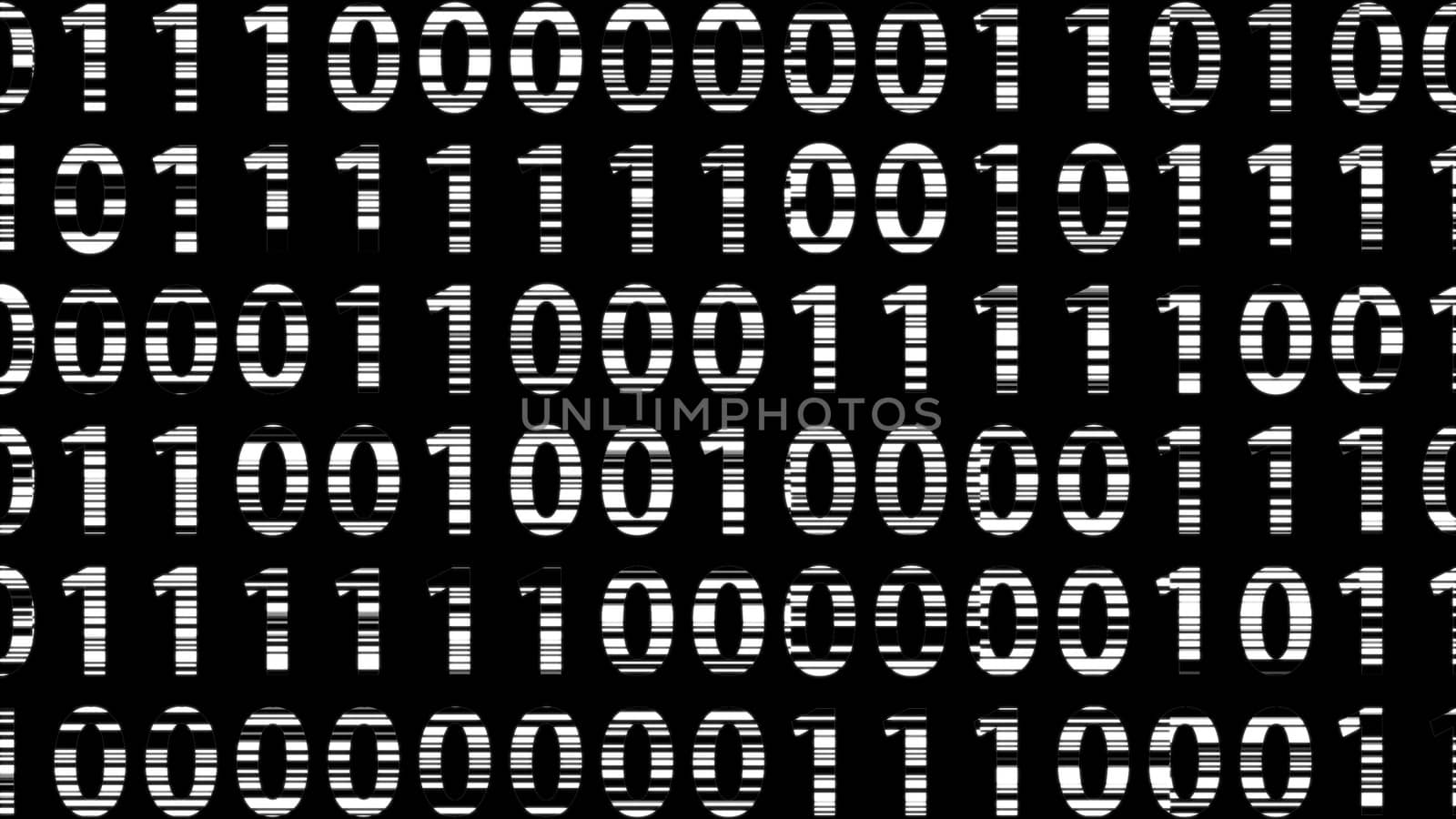 3d illustration of binary background, binary code computer generated design, 3d render